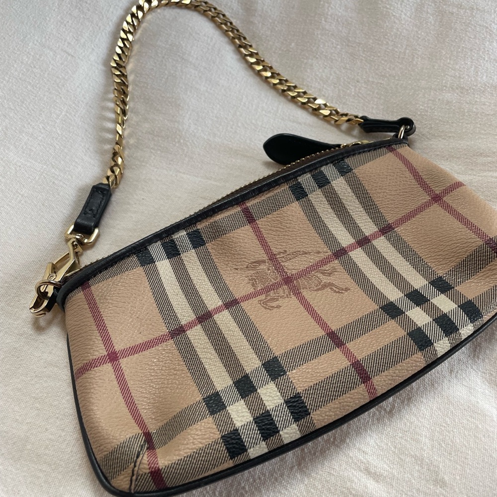 Authentic Burberry wristlet gold hardware chain. So chic & stylish!